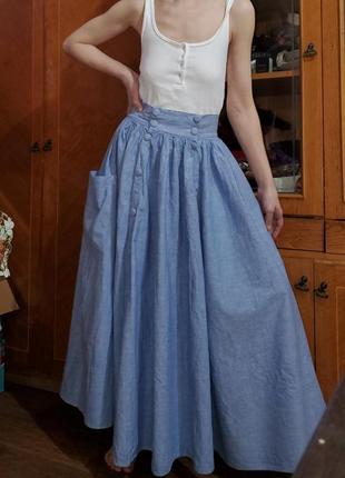 Винтажная юбка с карманами kerry bowe london винтаж ретро джинсовая юбка2 фото