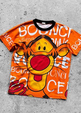 Tigger disney men’s vintage printed cartoon bounce orange 90s t-shirt вінтажна футболка