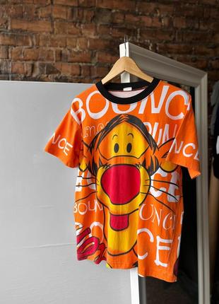 Tigger disney men’s vintage printed cartoon bounce orange 90s t-shirt вінтажна футболка5 фото