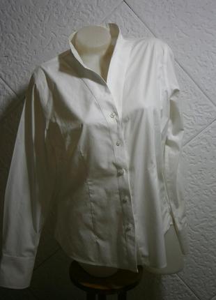Розпродаж 2+1 блуза біла стійка довгий рукав бавовна