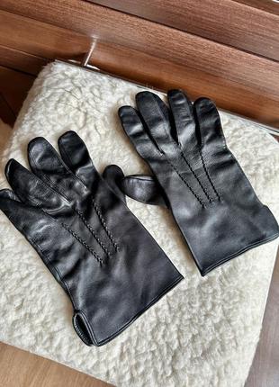 Мужские кожаные перчатки из натуральной кожи италия