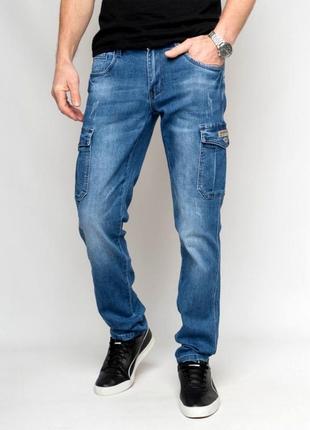 Синие стрейчевые джинсы fangsida,6 карманов