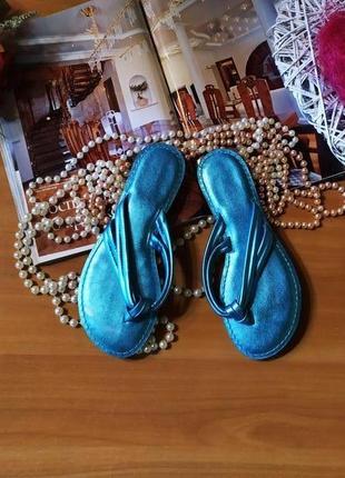 Нереально крутезні удобні шльопки від некст ізумдрудний перламутровий, натуральна шкіра