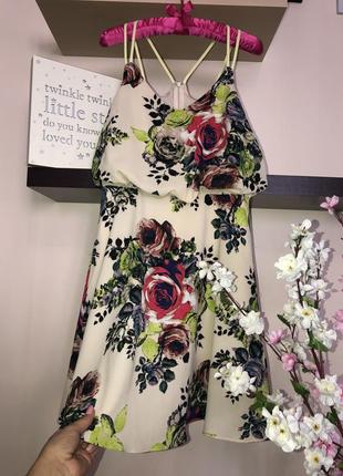 Літнє плаття на бретельках, сукня з великими квітами1 фото