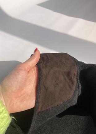 Шоколадна шерстяна жилетка polo ralph lauren з плечиками із справжньої замші🤎7 фото