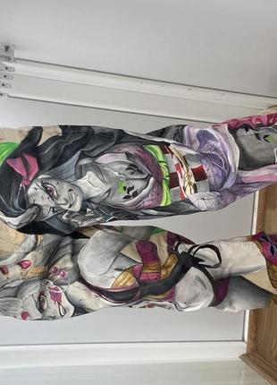 Кастомные винтажные джинсы stone island,custom,anime,demon slayer,y2k