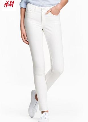 Белые джинсы скинни h&m
