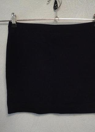 Черная короткая юбка в обтяжку, высокая посадка, мини6 фото