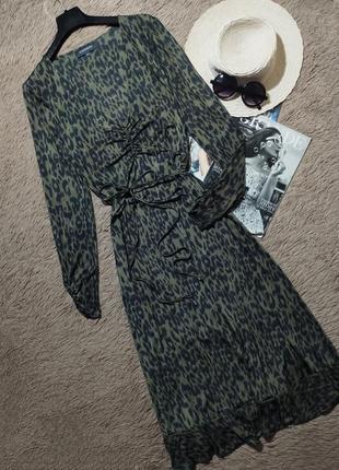 Гарна сукня міді з рюшами та поясом/плаття1 фото
