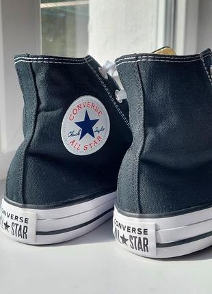 Крутые женские и мужские высокие кеды converse chuck taylor all star black чёрные8 фото