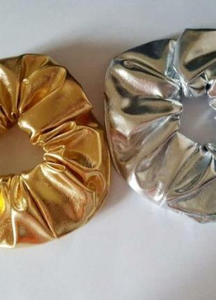 Большая резинка для волос золото серебро