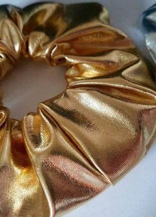 Большая резинка для волос золото серебро