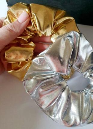 Большая резинка для волос золото серебро