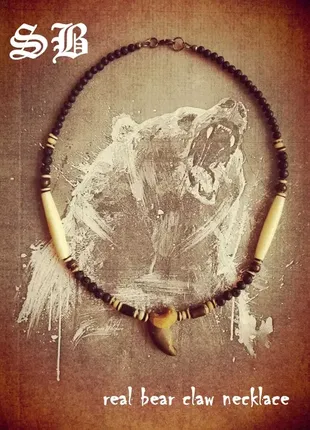 Чоловічий чокер прикраса оберіг амулет real bear claw sergio bruno mens necklace