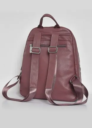 Жіночий рюкзак з екошкіри темно-рожевого кольору3 фото