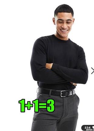 💥1+1=3 базовий чорний чоловічий светр f&f, розмір 50 - 52