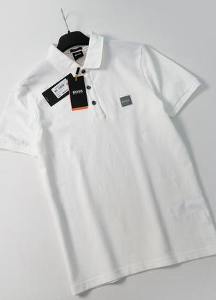 Hugo boss мужская белая брендовая футболка поло оригинал1 фото