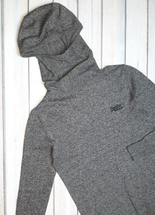 💥1+1=3 брендове сіре чоловіче худі з капюшоном superdry, розмір 44 - 464 фото