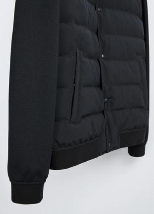 Куртка-бомбер zara з трикотажними рукавами3 фото