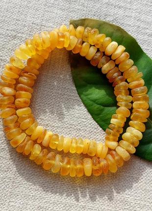 Бурштинові буси маленькі янтарні сонячні шайбочки