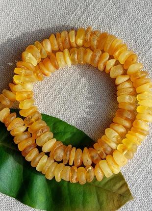 Бурштинові буси маленькі янтарні сонячні шайбочки