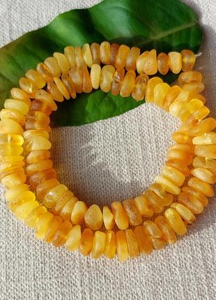 Бурштинові буси маленькі янтарні сонячні шайбочки