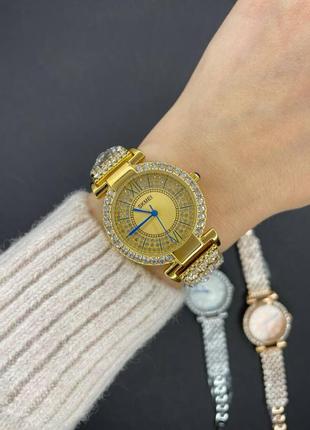 Жіночий класичний наручний годинник зі стразами skmei 1956 gd золото6 фото