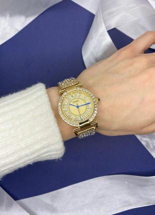 Жіночий класичний наручний годинник зі стразами skmei 1956 gd золото5 фото