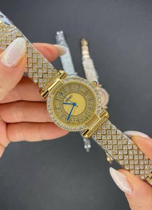 Жіночий класичний наручний годинник зі стразами skmei 1956 gd золото2 фото