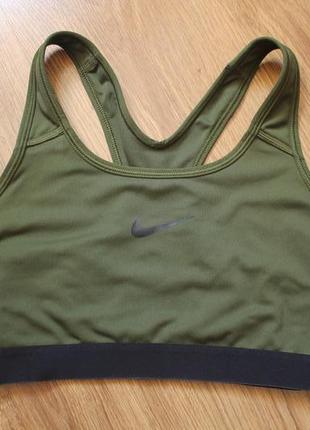 Nike pro classic bra in khaki спортивний топ бра2 фото