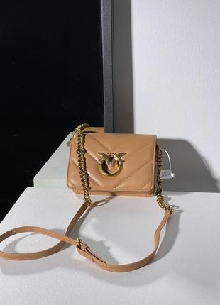 Жіноча сумка 👜 pinko mini love bag click big chevron beige