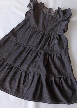 Сучасна джинсова ярусна сукня р.150