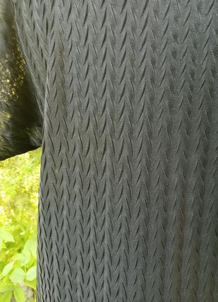 Платье из советской рифлейной ткани кружево мини минималистичное чёрное рубчик7 фото