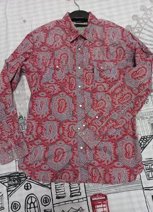 Рубашка paul smith jeans винтаж  на кнопках, размер m коттон6 фото