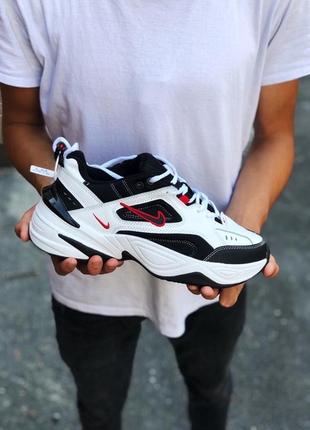 Nike m2k tekno white black red, кросівки найк м2к жіночі