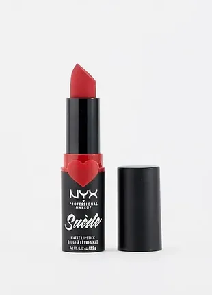 Нова червона бордова матова помада nyx suede matte lipstick mac inglot kiko1 фото