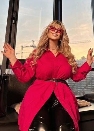 Сорочка - туніка котонова якісна батал подовжена жіноча