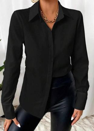 Женская весенняя классическая рубашка из ткани софт приталенная размеры 42-52