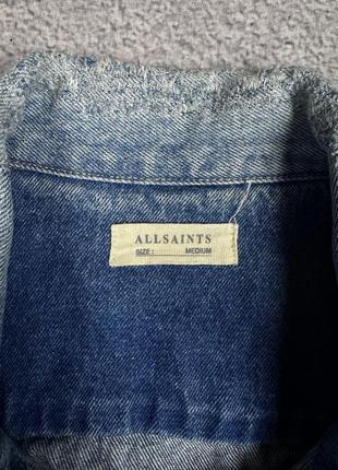 Джинсова куртка джинсовка all saints spitalfields distressed dustout9 фото