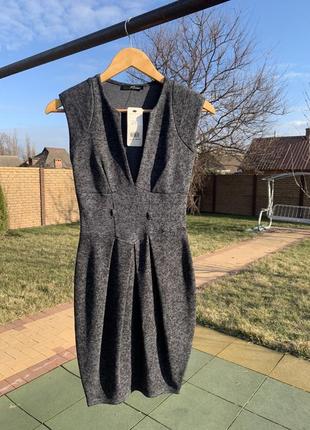 Новое женское короткое мини платье от бренда jane norman тёмное без рукавов  ( с ) (36)