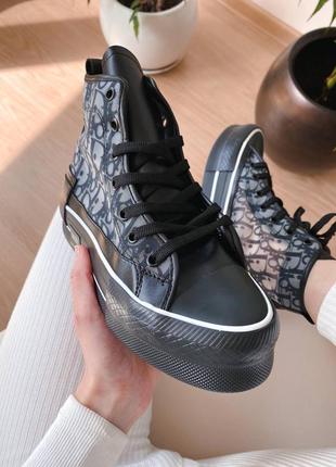 Женские высокие кеды конверс диор converse x dior / женская демисезонная обувь на весну, лето и осень конверсы кроссовки2 фото