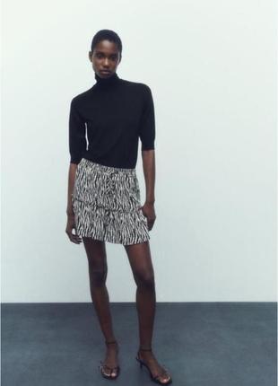 Шорти спідниця в тваринний принт zara