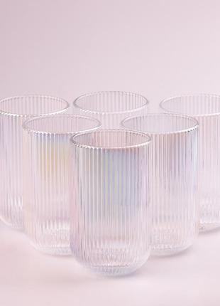Ребристые стаканы набор высоких стаканов 6 шт 400 мл