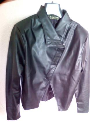 Куртка качественная эко кожа на подкладке, цвет: черный m-l2 фото