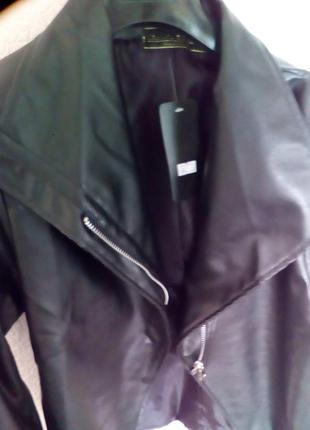 Куртка качественная эко кожа на подкладке, цвет: черный m-l1 фото