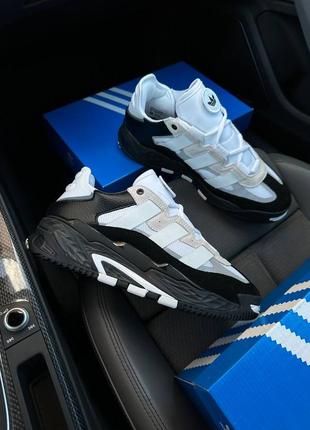 Чоловічі кросівки kuwait adidas niteball white black адідас найтбол білого з чорним кольорів