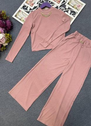 Костюм двійка брюки палаццо + кофта для дівчинки