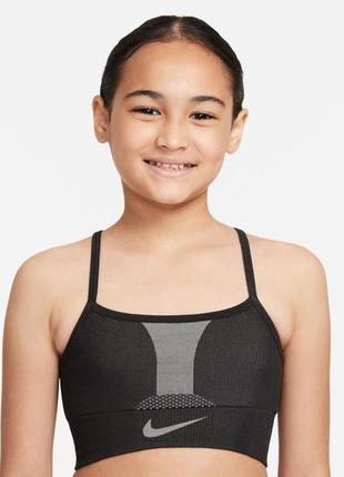 Nike girls' dri-fit indy sports bra підлітковий топ на дівчинку