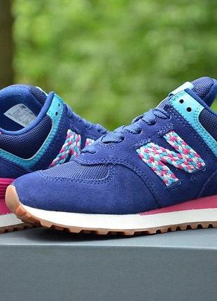 Оригинал new balance! шикарные синие кроссовки женские 574 мод wl574ldm нью беланс3 фото