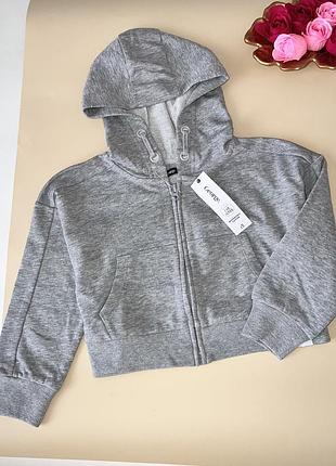 Кофта на замочку, укорочена, трьохнитка, з капюшоном 75% котон // розмір: 5/6 років // бренд: george